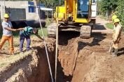 Plan de Infraestructura Social barrio Fredriksson: avanzan obras de cordón cuneta, desagües pluviales y agua potable