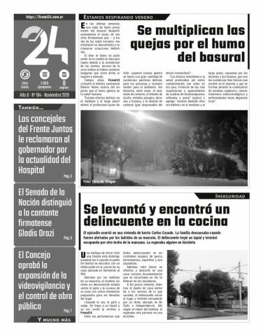Tapa. Firmat24 periódico. Edición Nro 184.